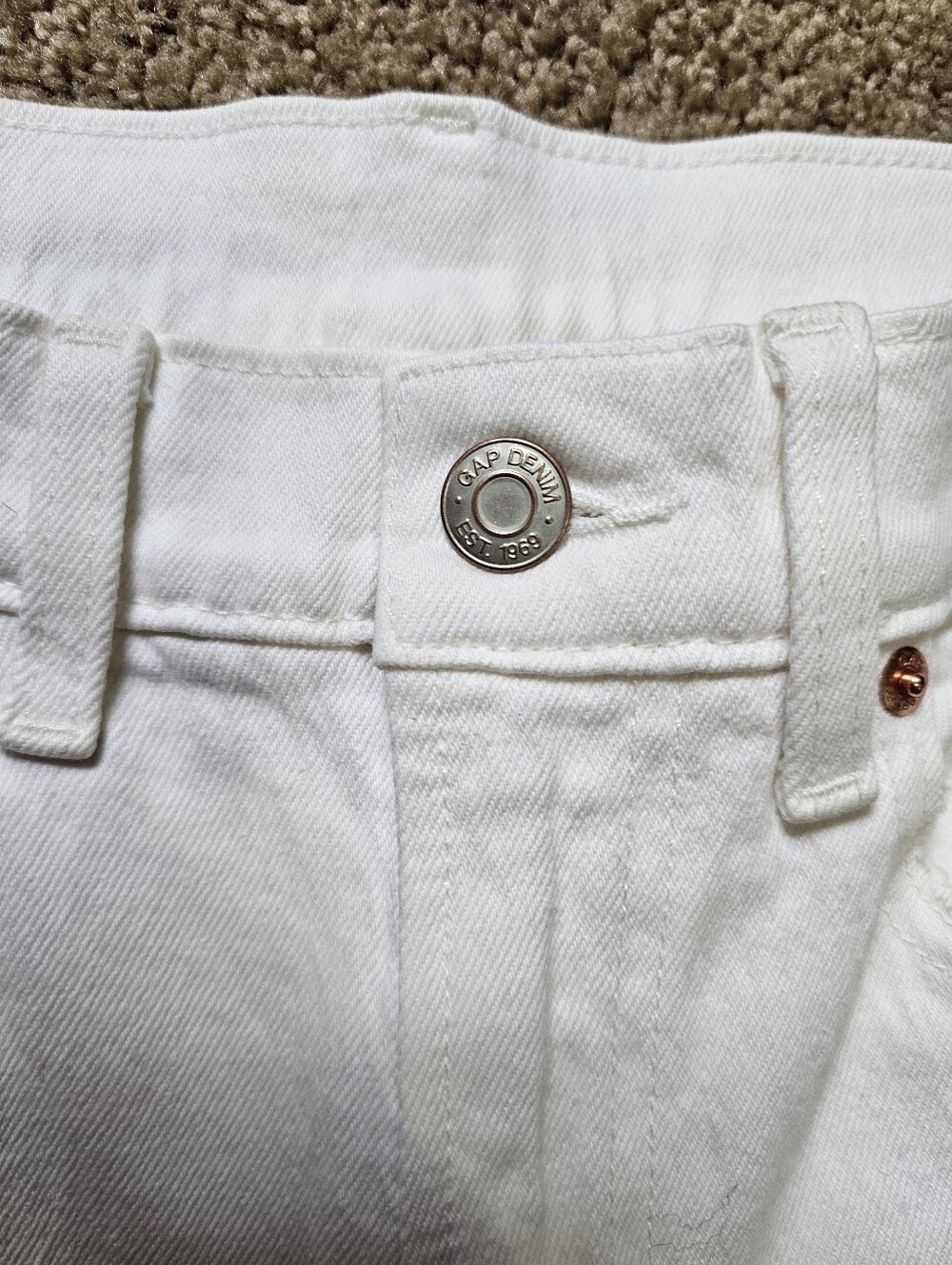GAP Women's High-Rise Ivory Straight Leg Jeans - Picture 9 of 13